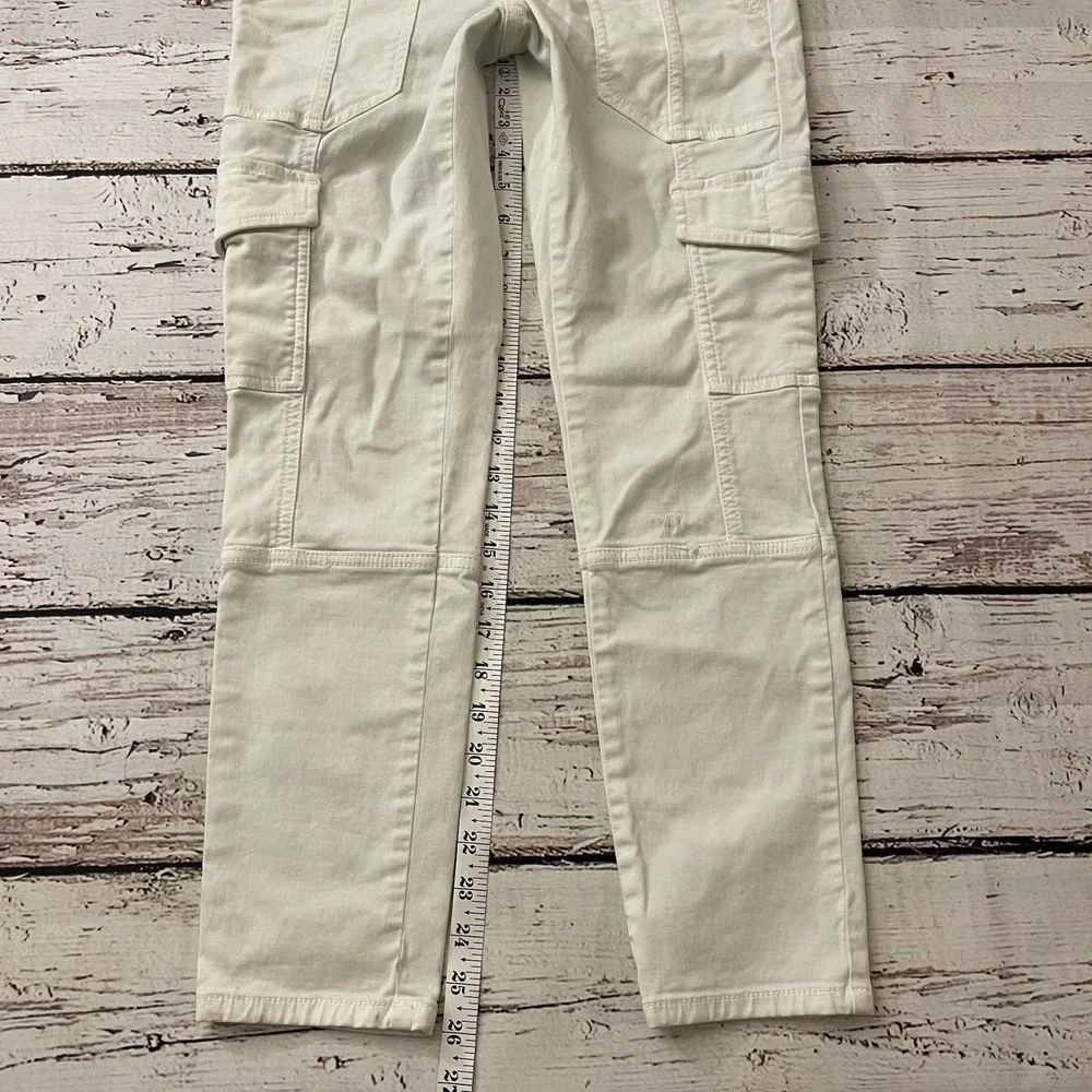 JOIE Women's 27 Okana Cargo Skinny Ankle‎ Crop Soft White Utility Pant Jeans
